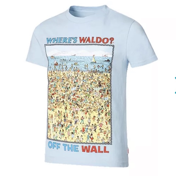 NWT Boys Vans X Wheres Waldo Beach T Shirt - Picture 1 of 2